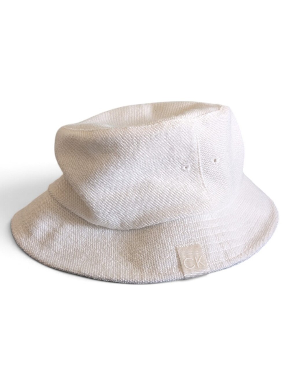 Calvin Klein White Soft Terry Bucket Hat